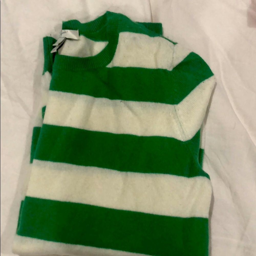 Joie green and white striped sweater